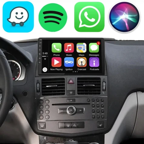 CENTRAL MULTIMIDIA 9" ADAK MERCEDES BENZ C-CLASS 2007-2014 ANDROID 8CORE + 6GB RAM + 128GB ROM