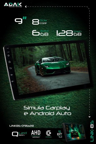 MULTIMEDIA 9" FIAT STRADA / PALIO / SIENA 13/19 ADAK ANDROID 8CORE + 6GB RAM + 128GB ROM + CHIP 4G