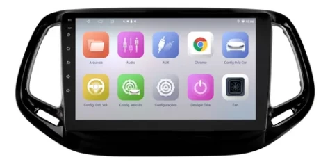 MULTIMEDIA 10.1" ANDROID JEEP COMPASS 2017 AL 2022 ADAK ANDROID 8CORE + 4GB RAM + 64GB ROM + CHIP 4G